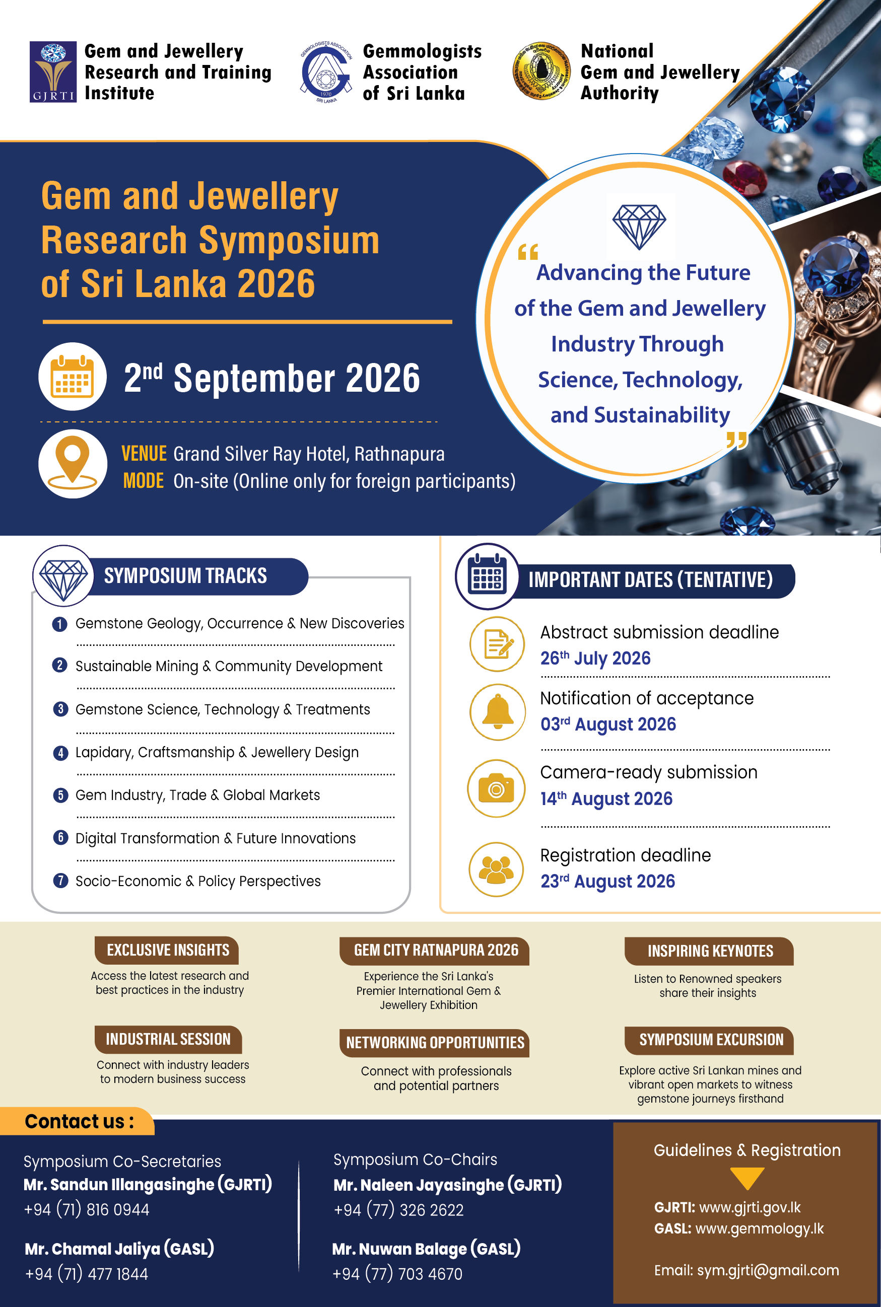 Gem and Jewellery Research Symposium of Sri Lanka 2026 Flyer